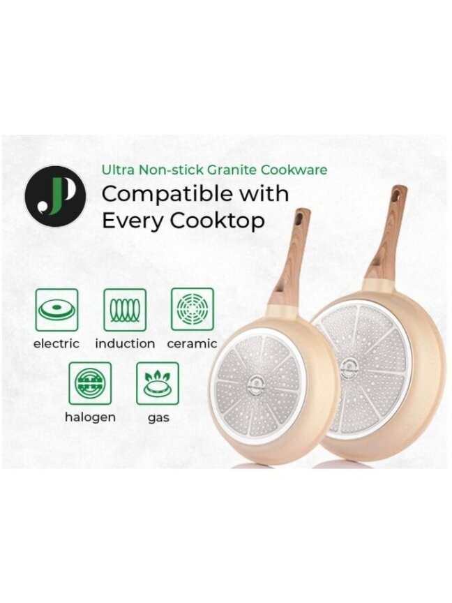 Just Perfecto MK-788: 15-Piece Granite Cookware Set – Beige 3