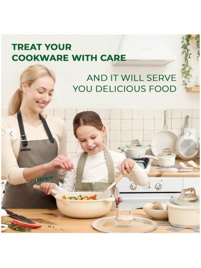 JUST PERFECTO NK-888, cookware set with induction pots and pans, 14 pcs., PTFE- and PFOA-free 3