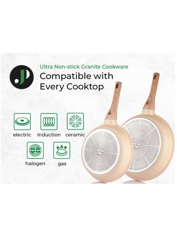 Just Perfecto MK-788: 15-Piece Granite Cookware Set – Beige 3