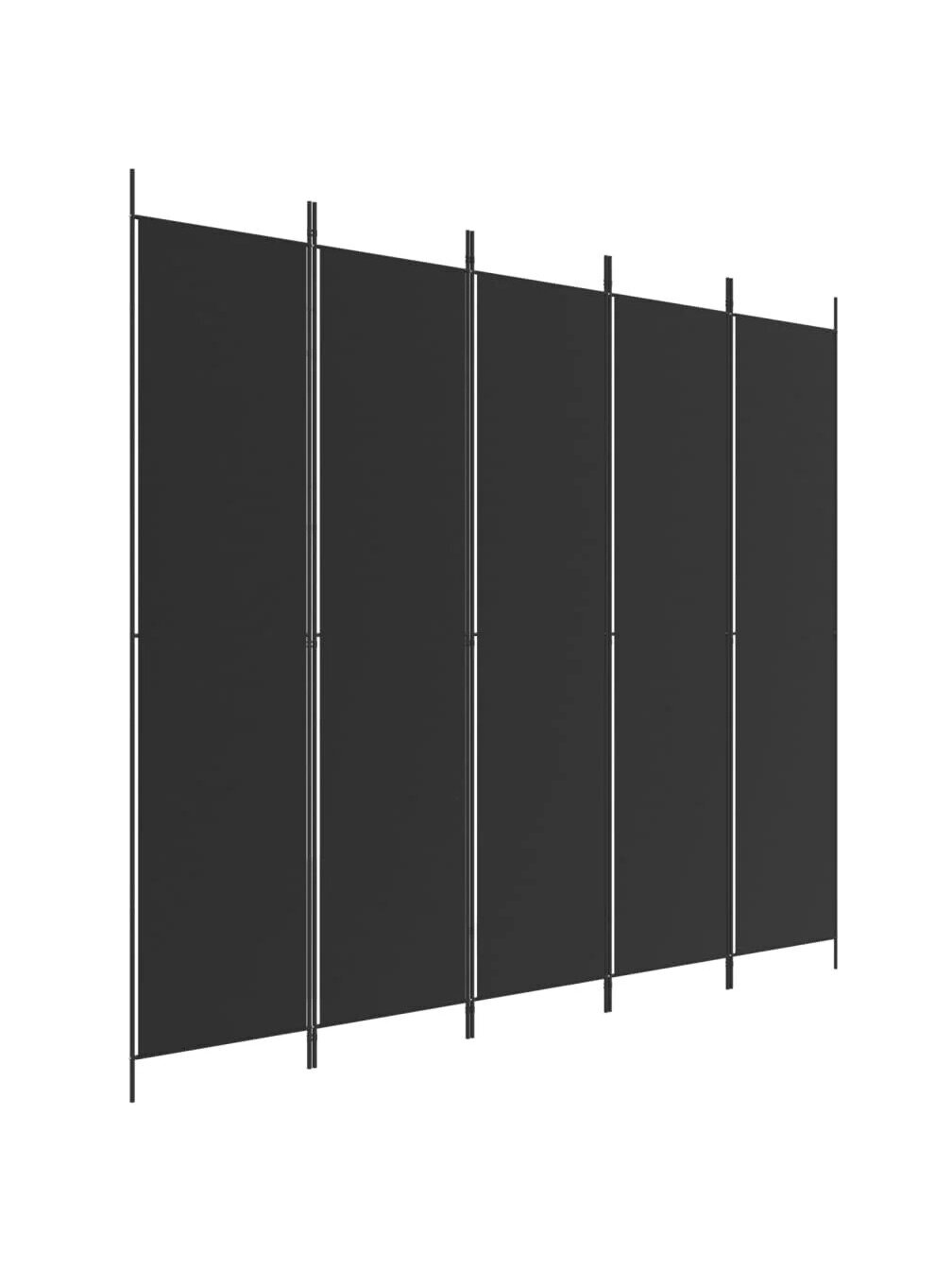 Telpas starpsiena, 5 daļas, melna, 250x220 cm, audums 1