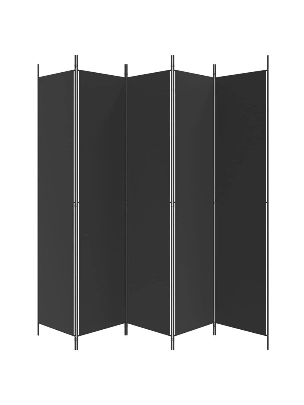 Telpas starpsiena, 5 daļas, melna, 250x220 cm, audums 3
