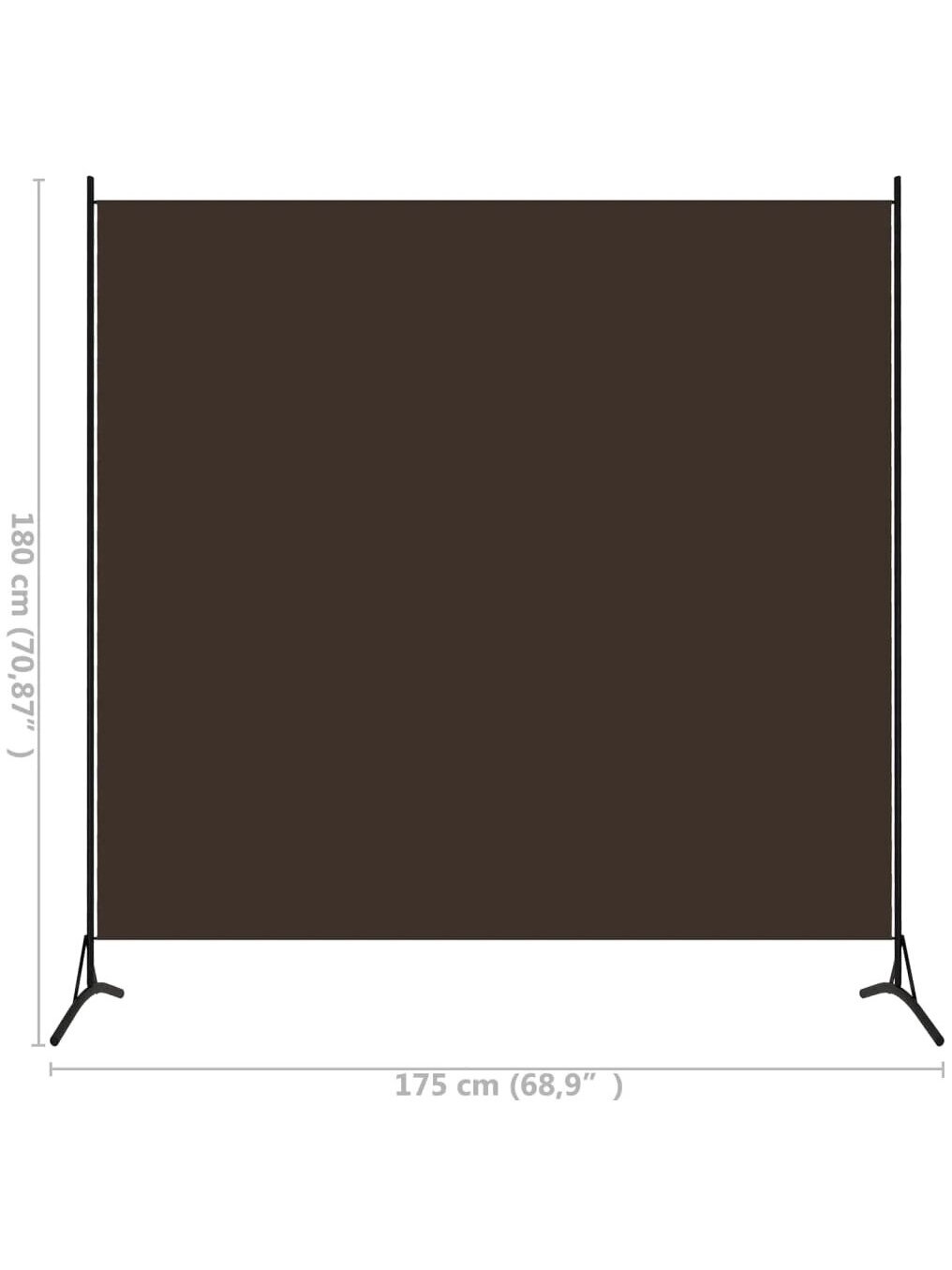 Room divider, brown, 175x180 cm, fabric 4
