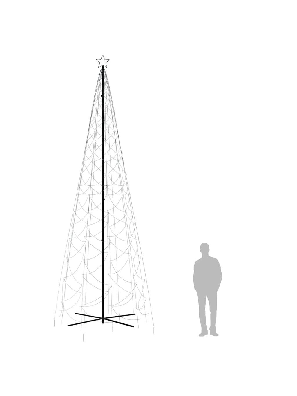 Kalėdų eglutė, 160x500cm, kūgio formos, 1400 šaltų baltų LED 8