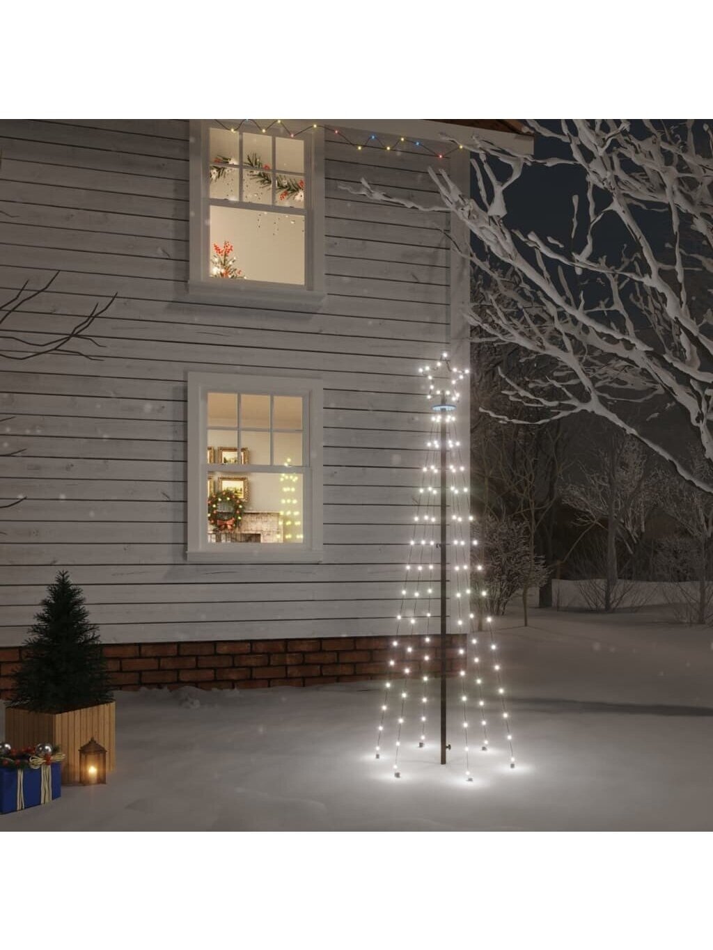 Christmas tree with stake, cool white, 108 LEDs, 180 cm