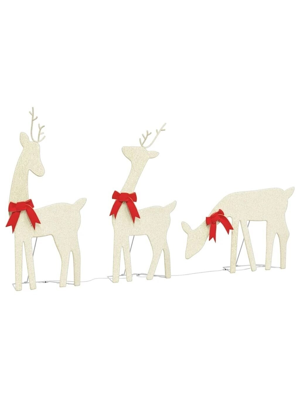 Christmas Reindeer Decoration Set, 3 pcs, 90 Warm White LEDs. 2