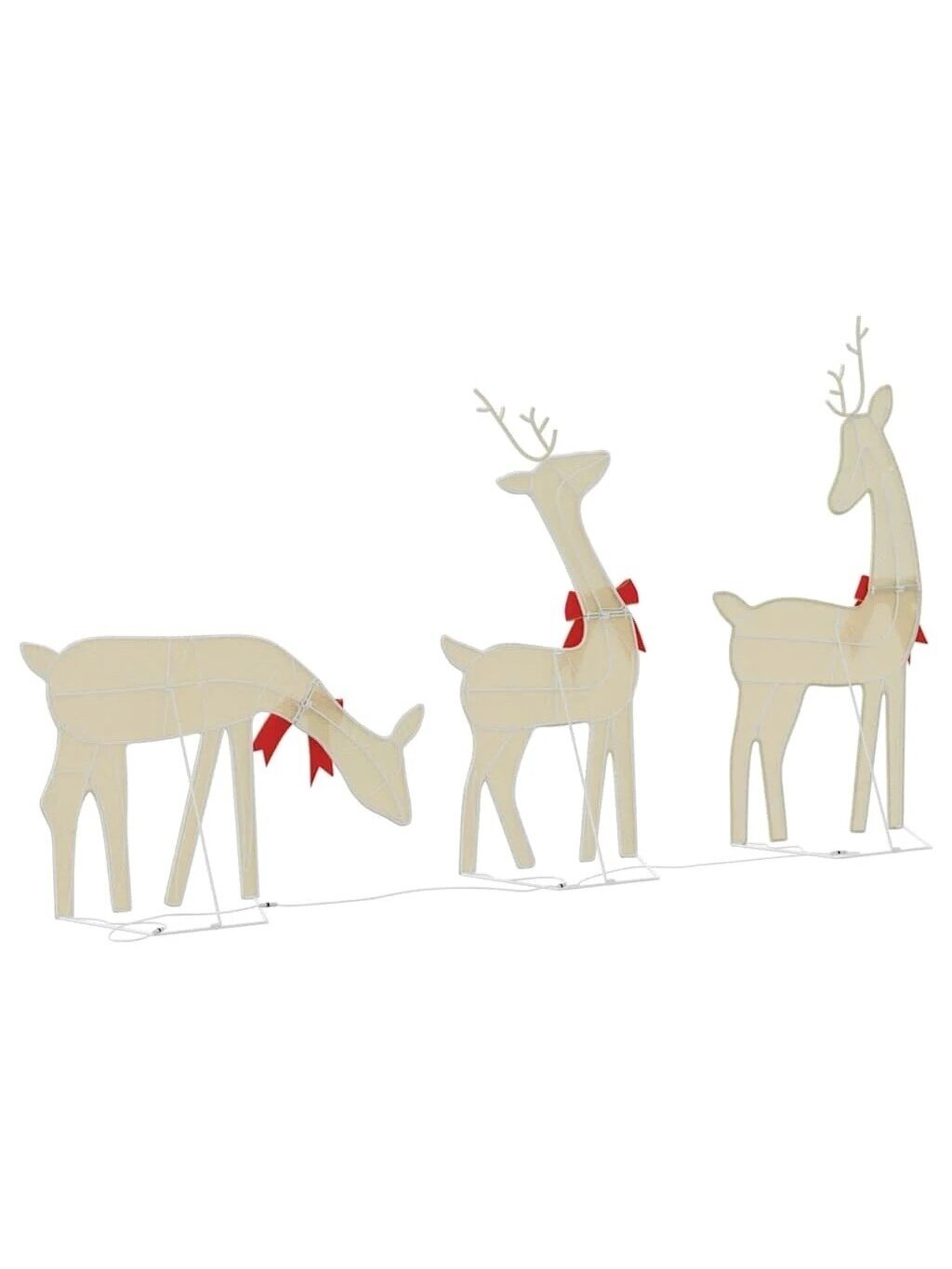 Christmas Reindeer Decoration Set, 3 pcs, 90 Warm White LEDs. 3