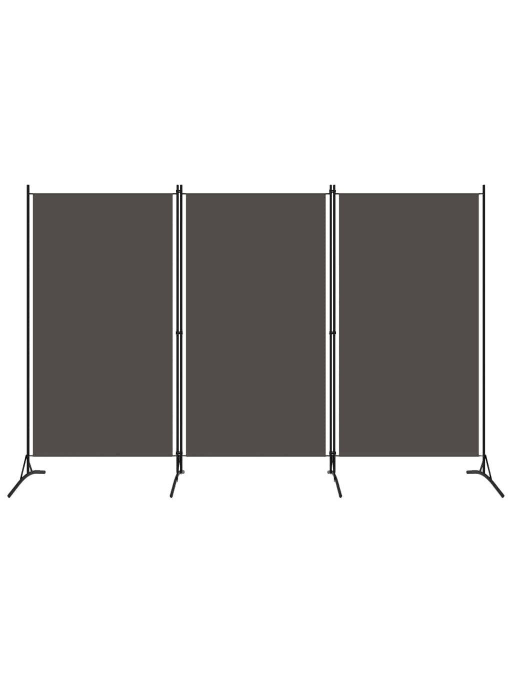 Room divider, 3-panel, anthracite, 260x180 cm