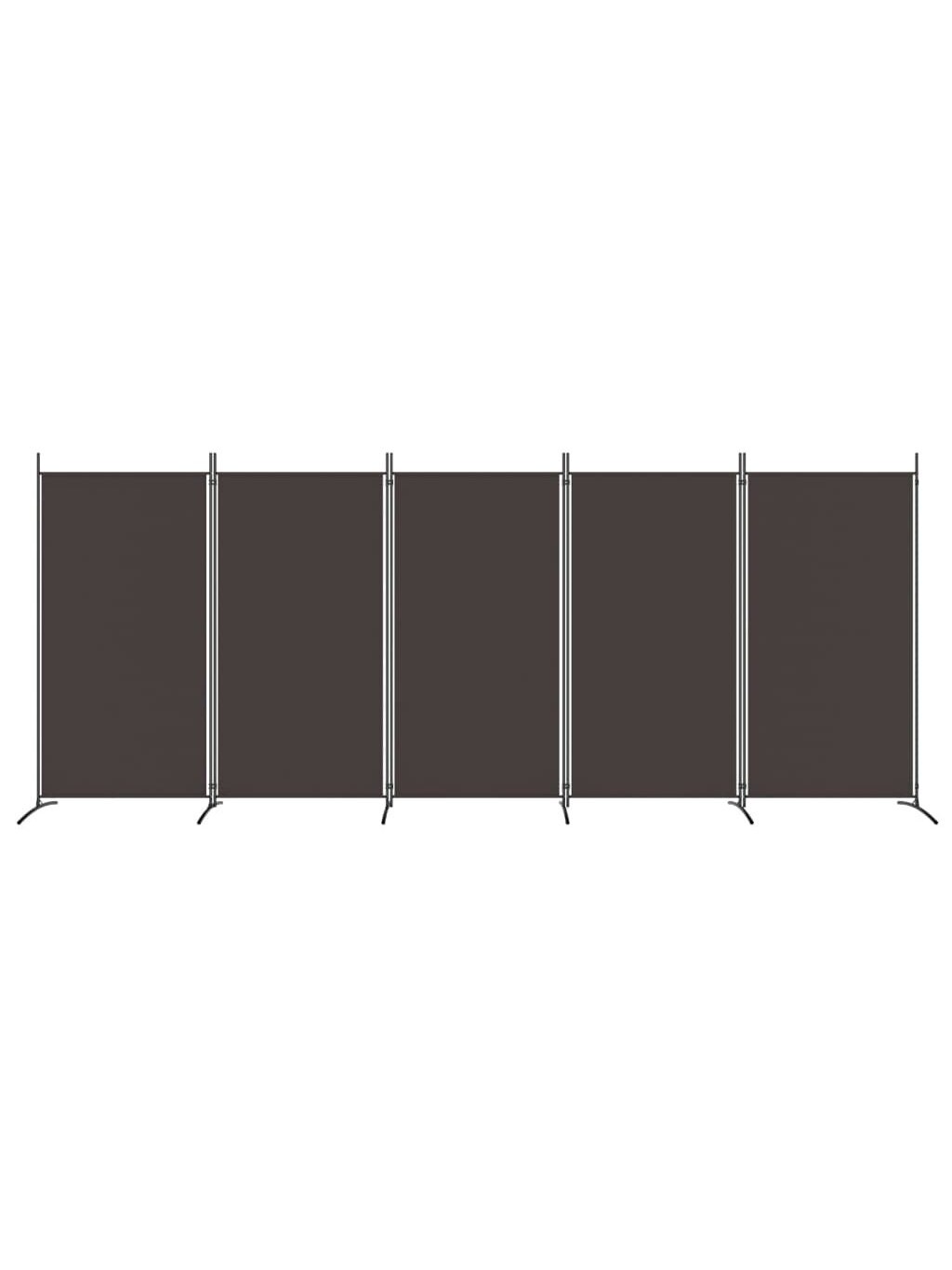 Room divider, 5 panels, brown, 433 × 180 cm, fabric 2