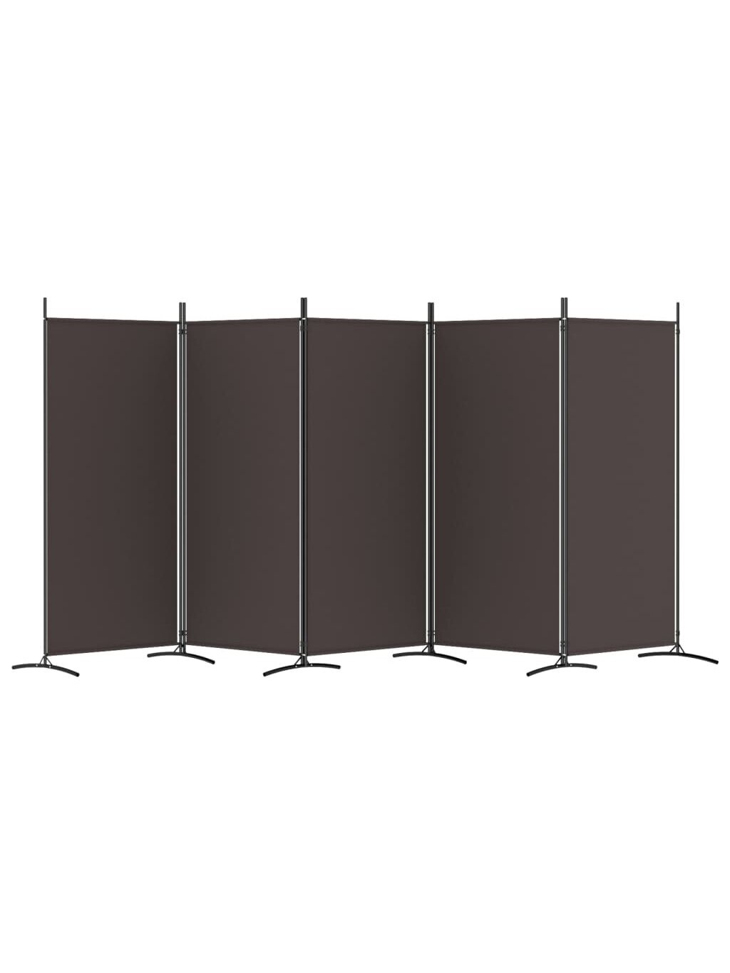 Room divider, 5 panels, brown, 433 × 180 cm, fabric 3