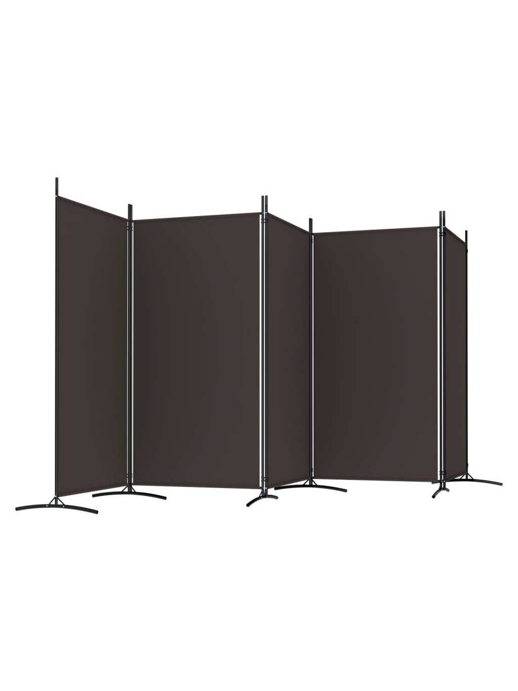 Room divider, 5 panels, brown, 433 × 180 cm, fabric 4