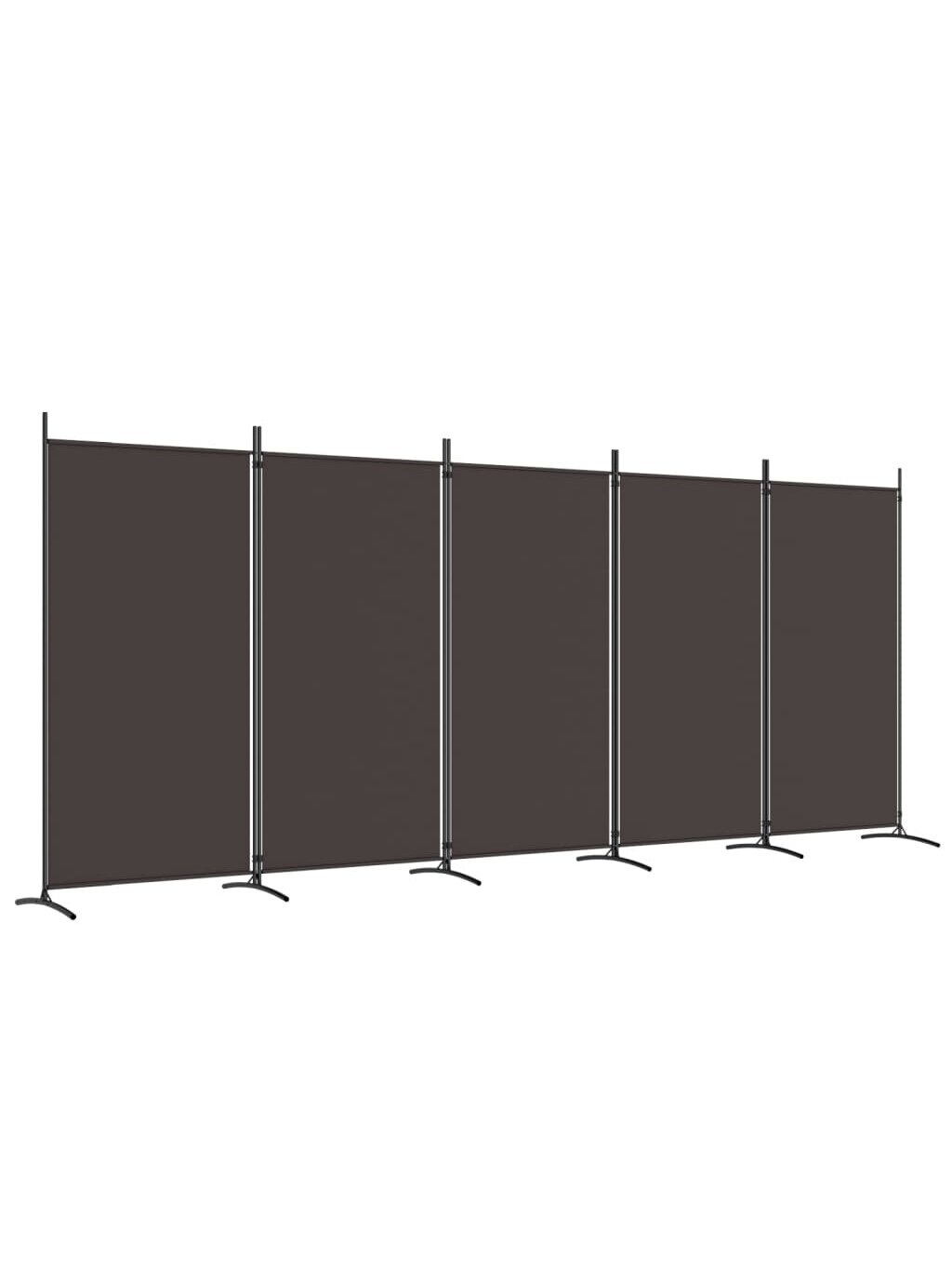 Room divider, 5 panels, brown, 433 × 180 cm, fabric 1