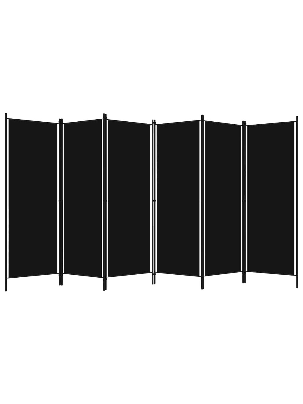 Room divider, 6 panels, black, 300 × 180 cm 1
