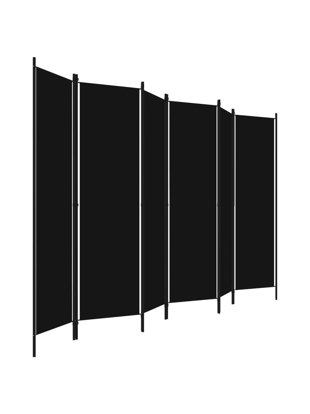 Room divider, 6 panels, black, 300 × 180 cm 2