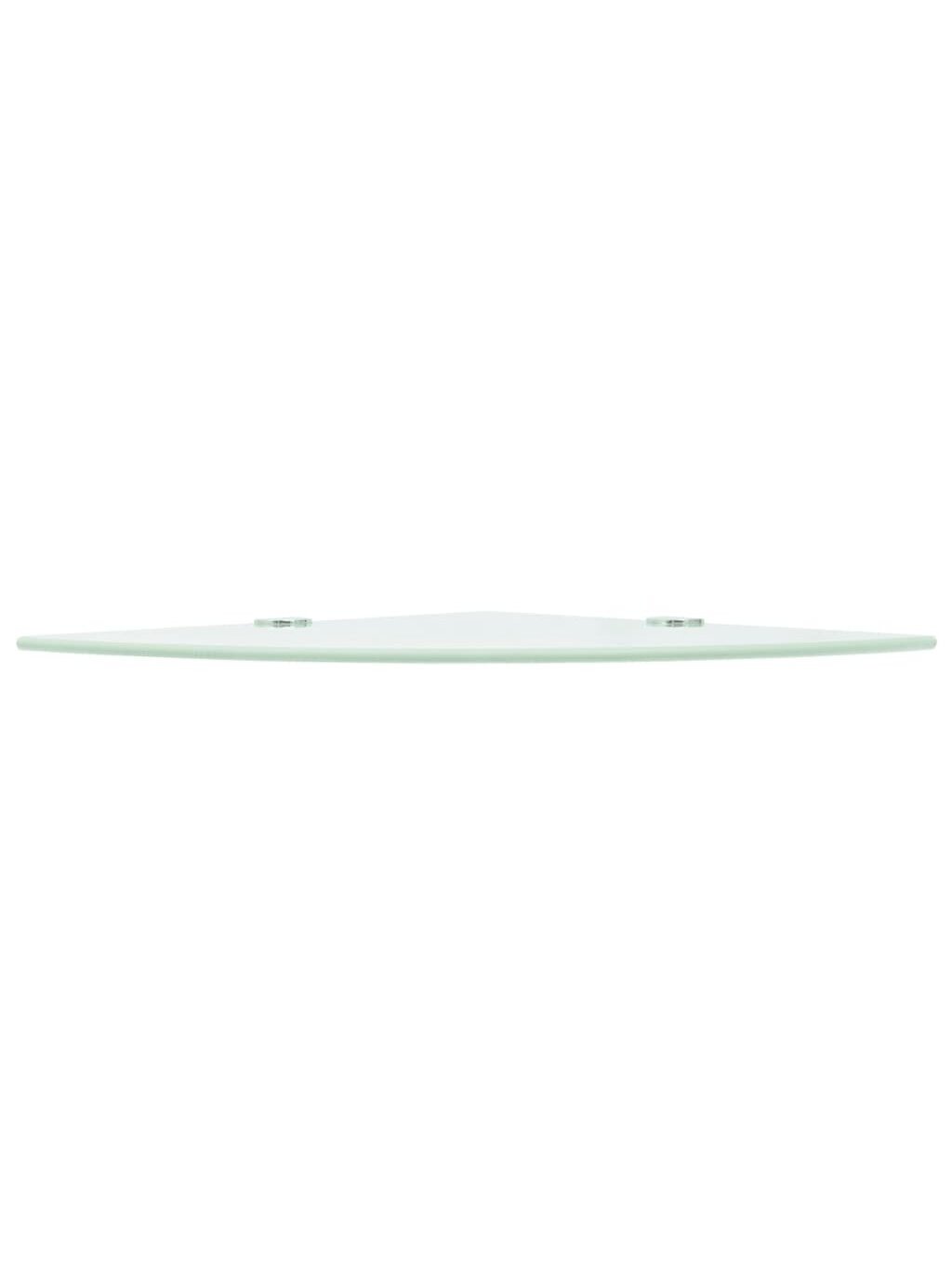 Corner shelf with chrome brackets, white glass, 35 × 35 cm 2