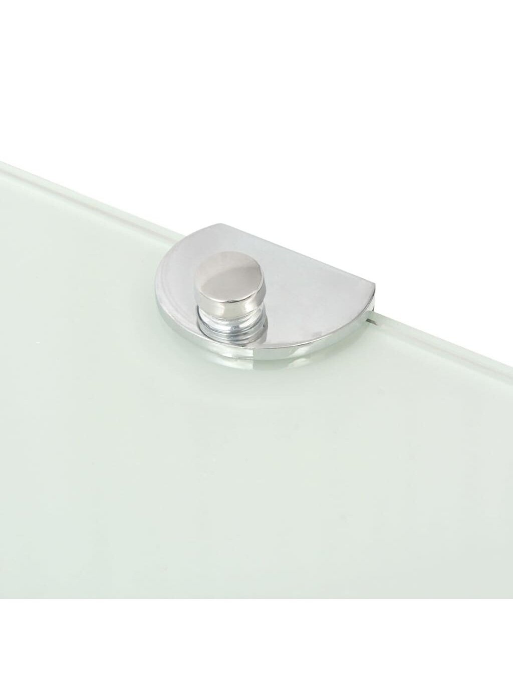 Corner shelf with chrome brackets, white glass, 35 × 35 cm 5