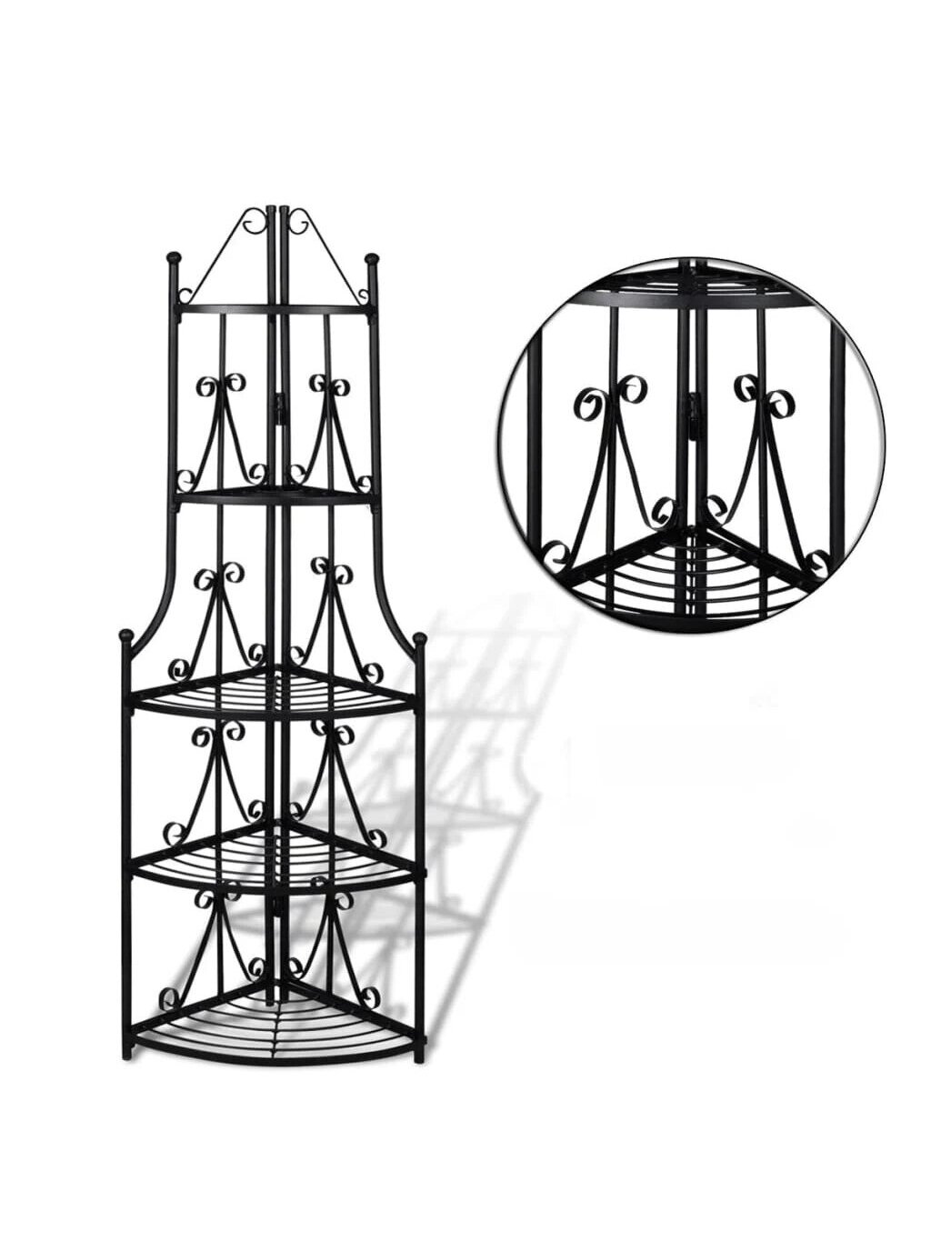 Corner Plant Stand, Black 2