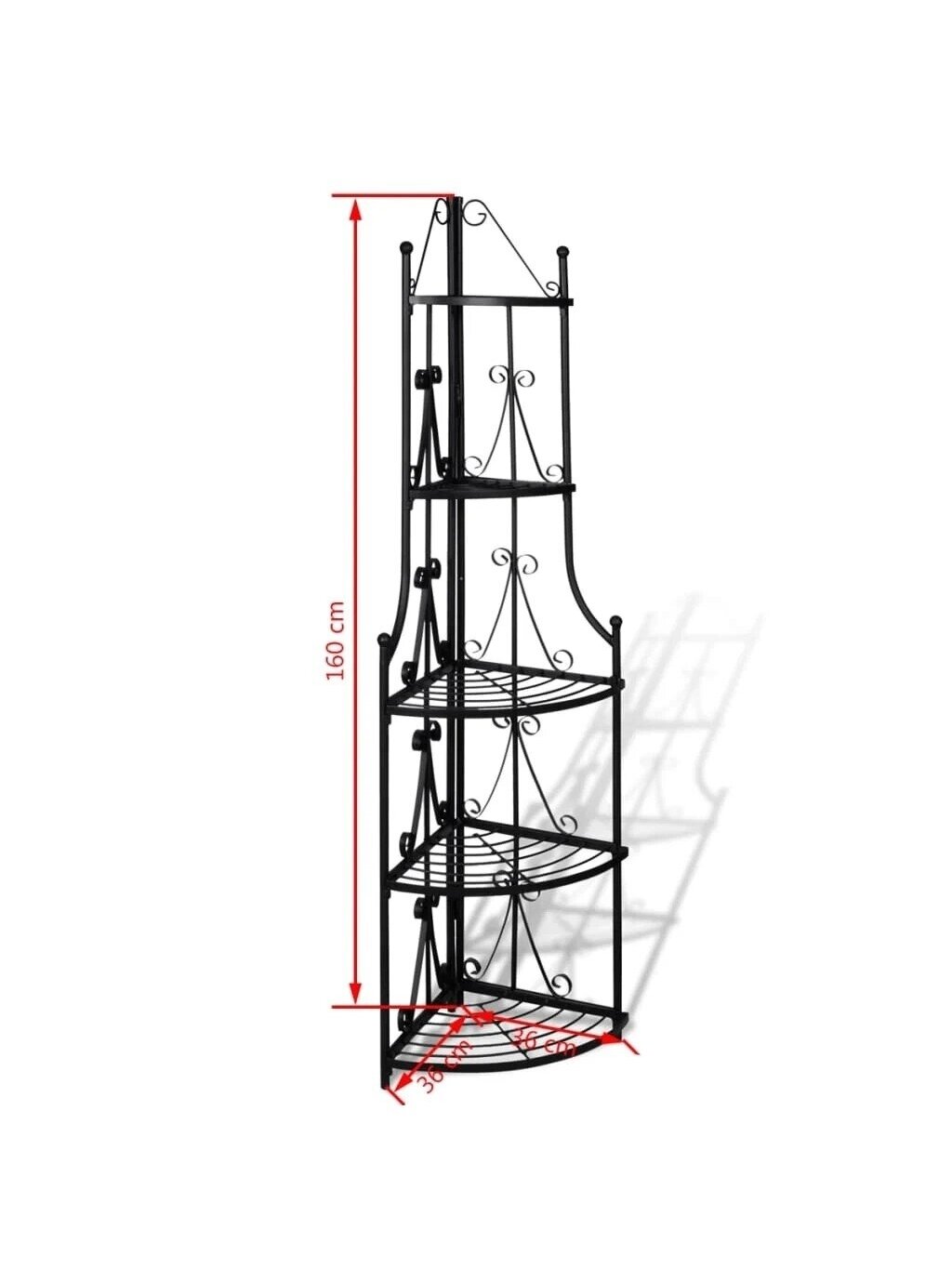 Corner Plant Stand, Black 4