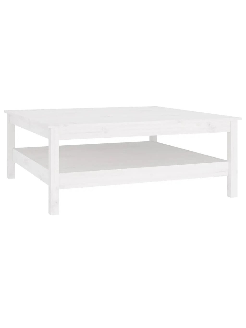 Coffee table, white, 100 × 100 × 40 cm, solid pine wood. 2