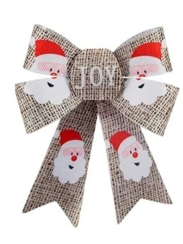 Kalėdinis satininis kaspinas „Papai Noel“, 16 cm