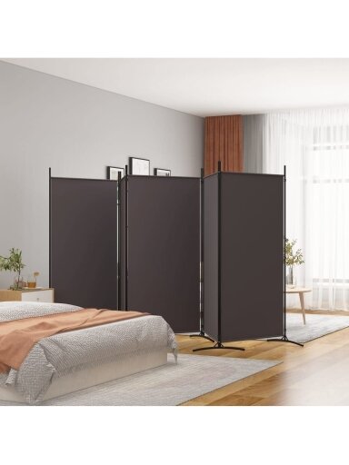 Telpu starpsiena, 5 daļas, brūna, 433 × 180 cm, audums