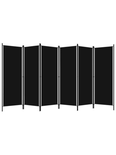 Telpu starpsiena, 6 daļas, melna, 300 × 180 cm