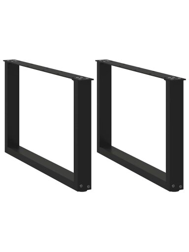 Kafijas galdiņa kājas, 2 gab., melnas, 60 x (42–43) cm, tērauds, U veida