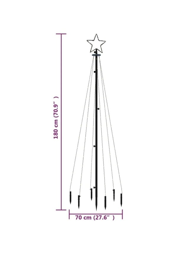 Christmas tree with stake, cool white, 108 LEDs, 180 cm 7