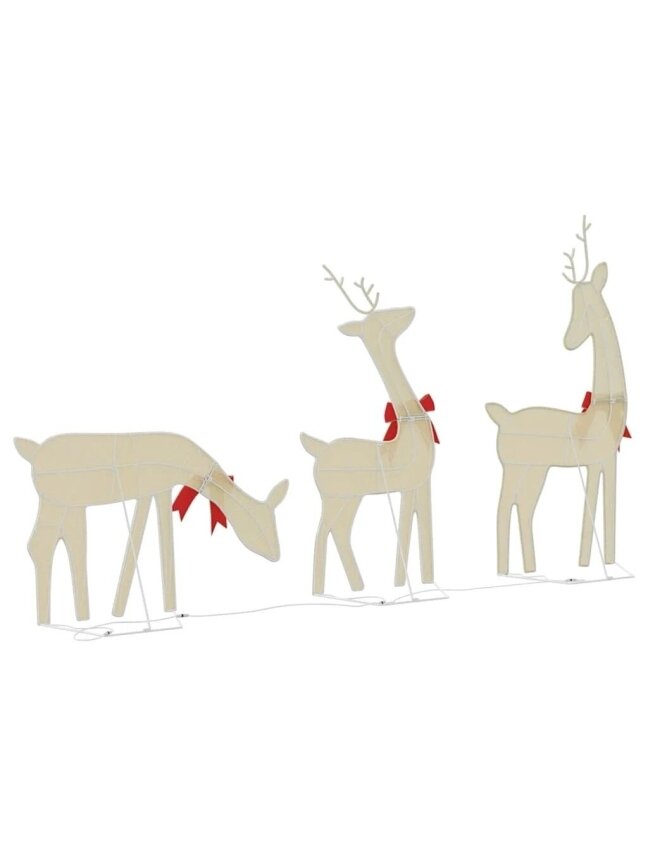 Christmas Reindeer Decoration Set, 3 pcs, 90 Warm White LEDs. 3