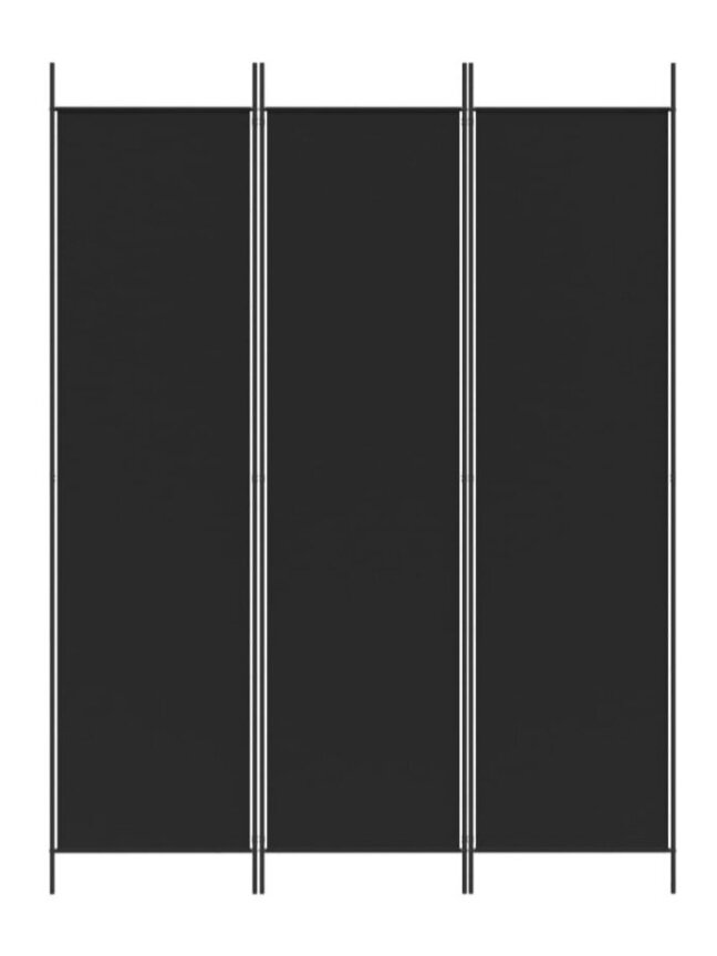 Telpas starpsiena, 3 daļas, melna, 150 × 200 cm, audums 2