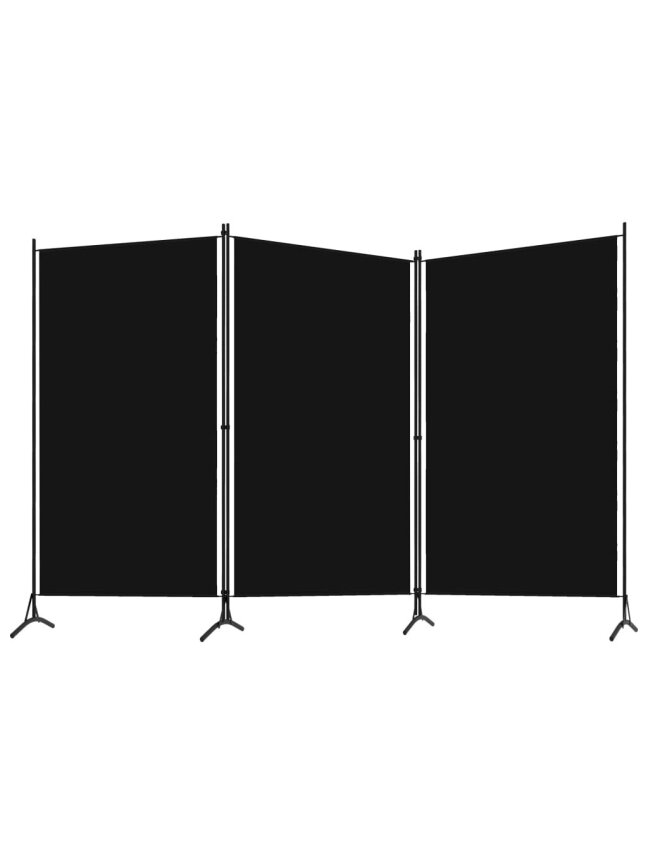 Telpu starpsiena, 3 daļas, melna, 260 × 180 cm 1