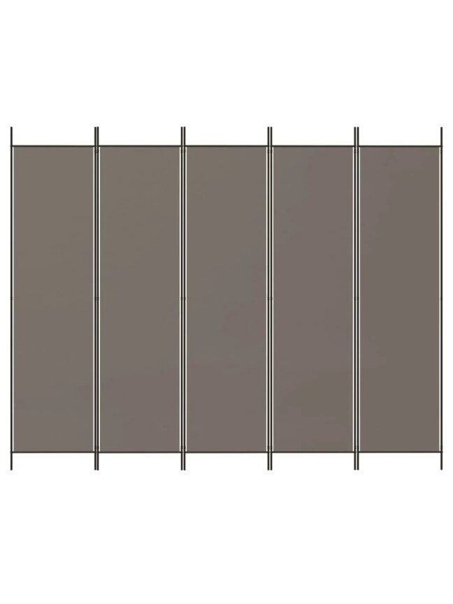 Kambario pertvara, 5 dalių, antracito, 250x200cm, audinys 2