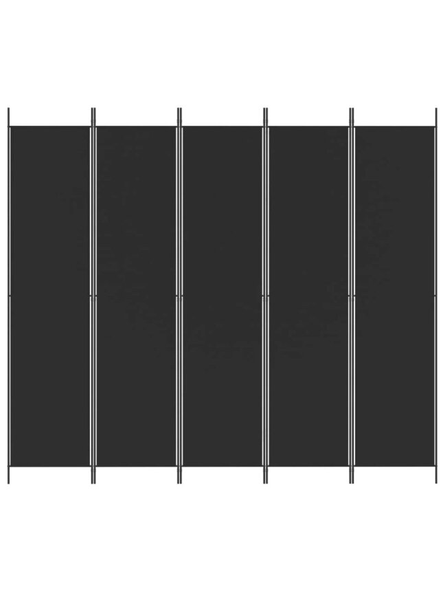 Telpas starpsiena, 5 daļas, melna, 250x220 cm, audums 2