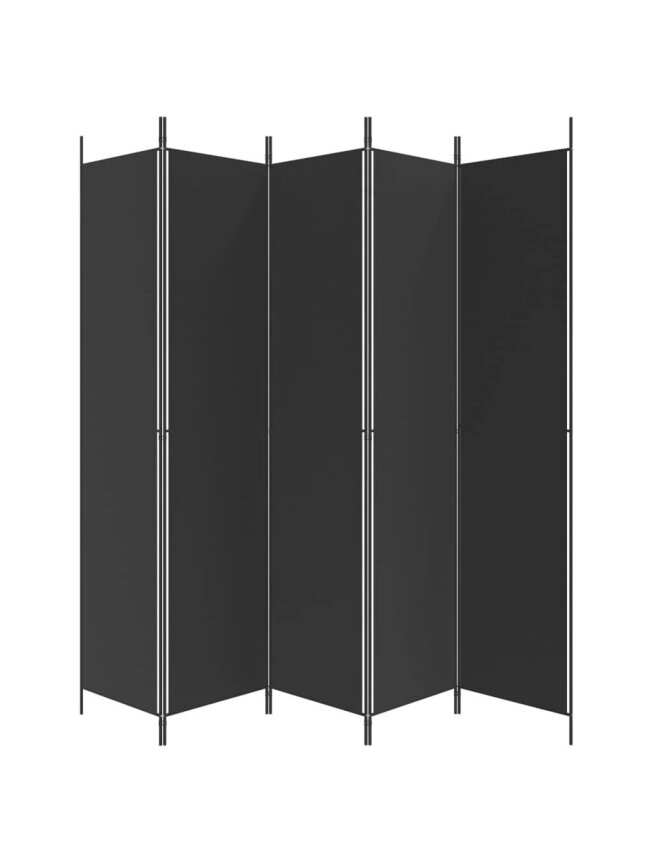 Telpas starpsiena, 5 daļas, melna, 250x220 cm, audums 3