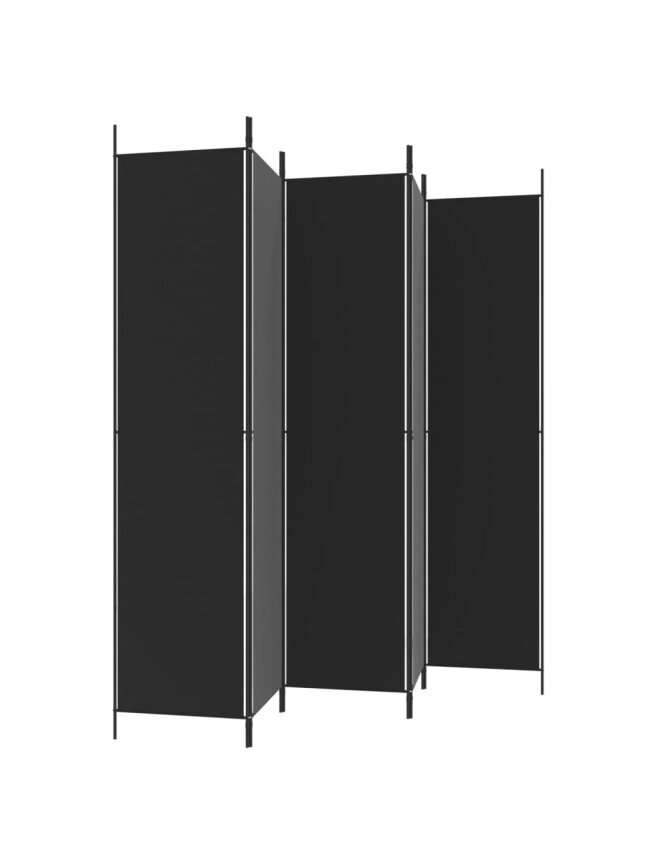 Telpas starpsiena, 5 daļas, melna, 250x220 cm, audums 4