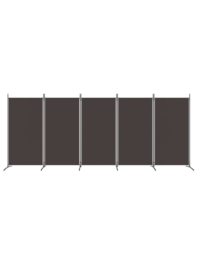Room divider, 5 panels, brown, 433 × 180 cm, fabric 2