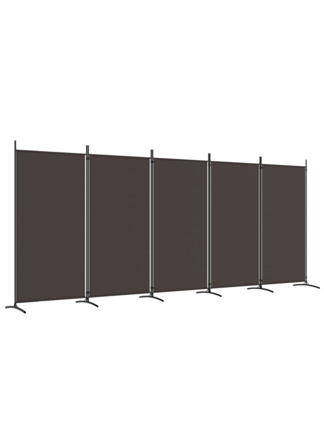 Room divider, 5 panels, brown, 433 × 180 cm, fabric 1