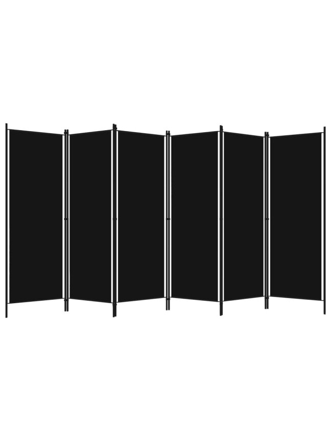 Room divider, 6 panels, black, 300 × 180 cm 1