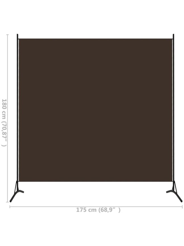 Room divider, brown, 175x180 cm, fabric 4