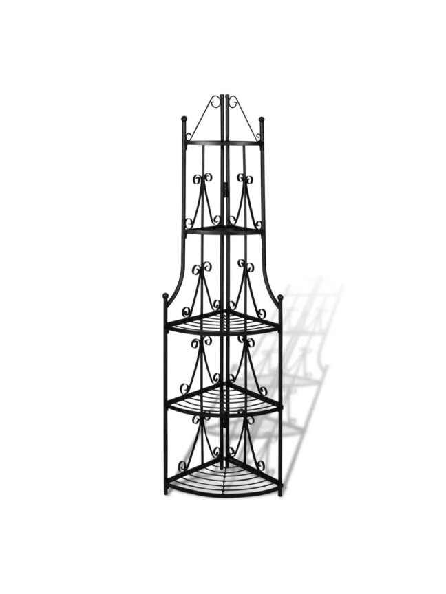 Corner Plant Stand, Black 1