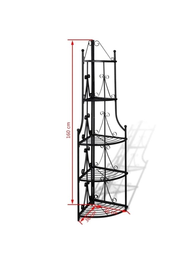 Corner Plant Stand, Black 4