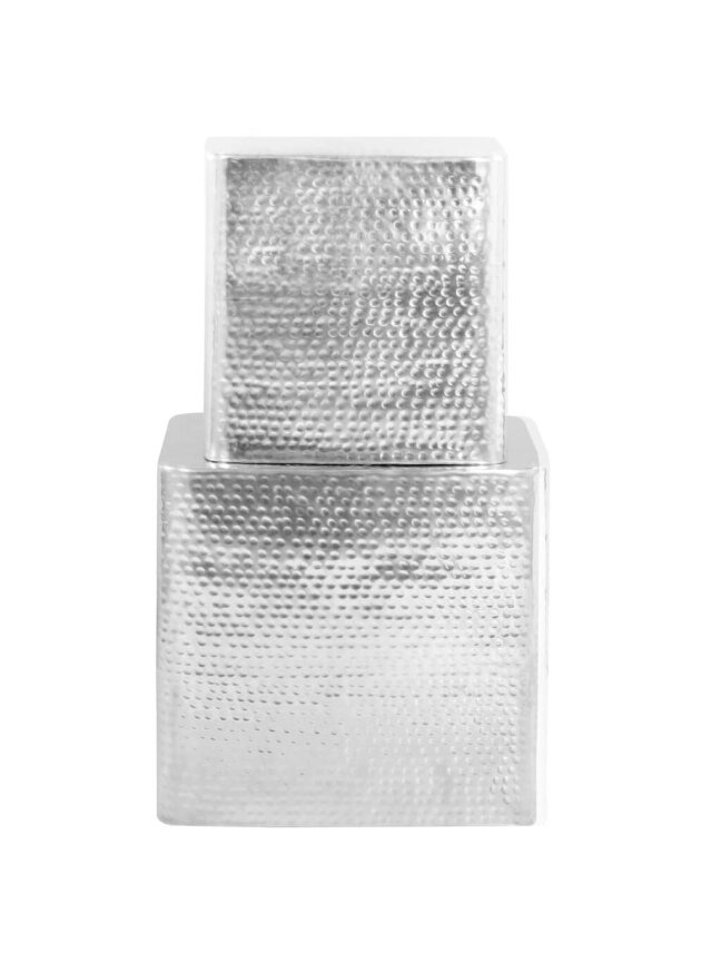 Stoliki kawowe, 2 szt., w kolorze srebrnym, aluminium, ręcznie wykonane 3