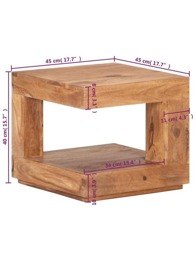 Coffee table, 45×45×40 cm, acacia wood 6