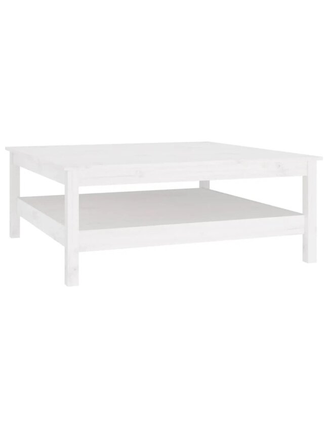 Coffee table, white, 100 × 100 × 40 cm, solid pine wood. 2