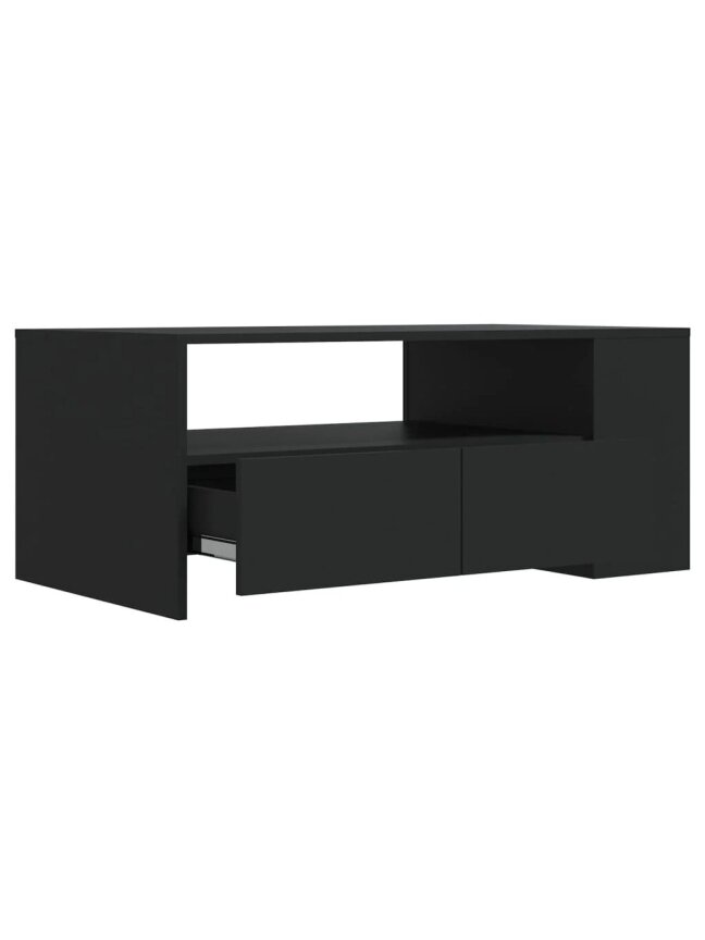 Coffee table, black color, 102 × 55 × 42 cm, engineered wood 3