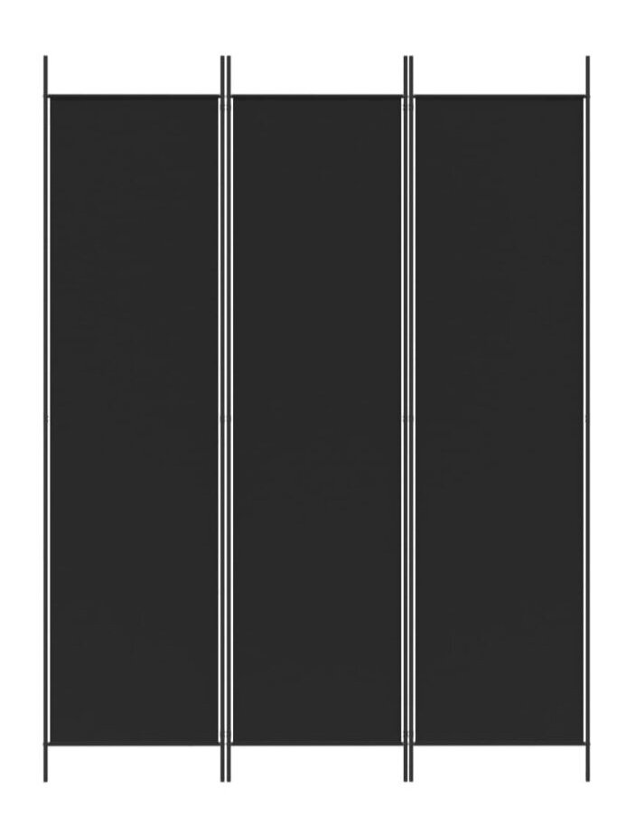 Telpas starpsiena, 3 daļas, melna, 150 × 200 cm, audums 2