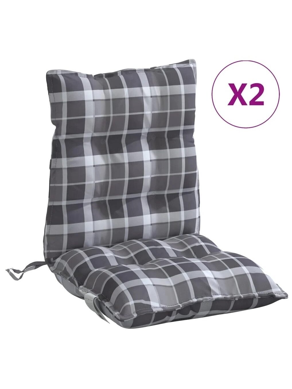 Chair cushions, 2 pcs, Oxford fabric, checkered 1