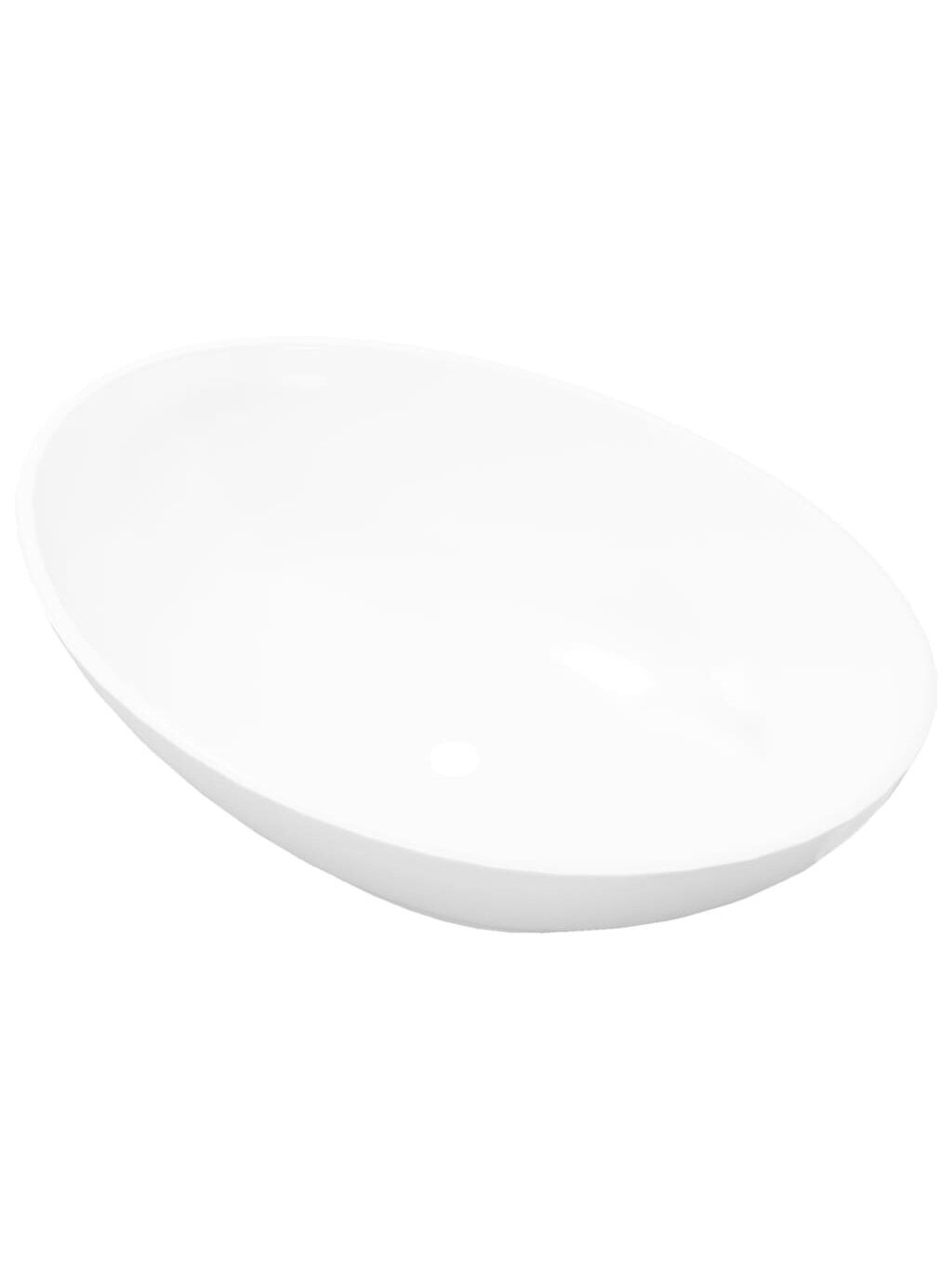 Ceramic Washbasin, Oval Sink, White, 40 × 33 cm 2