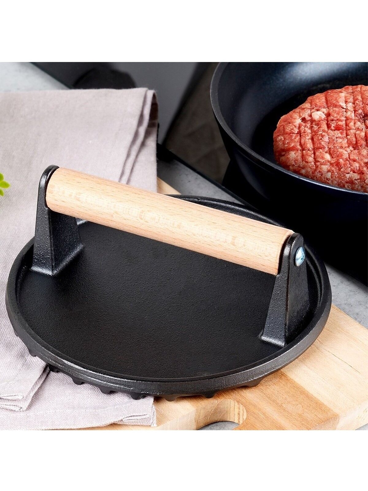 Cast iron 18 cm burger press – Hamburger press – Burger maker – BBQ – Burger press 6