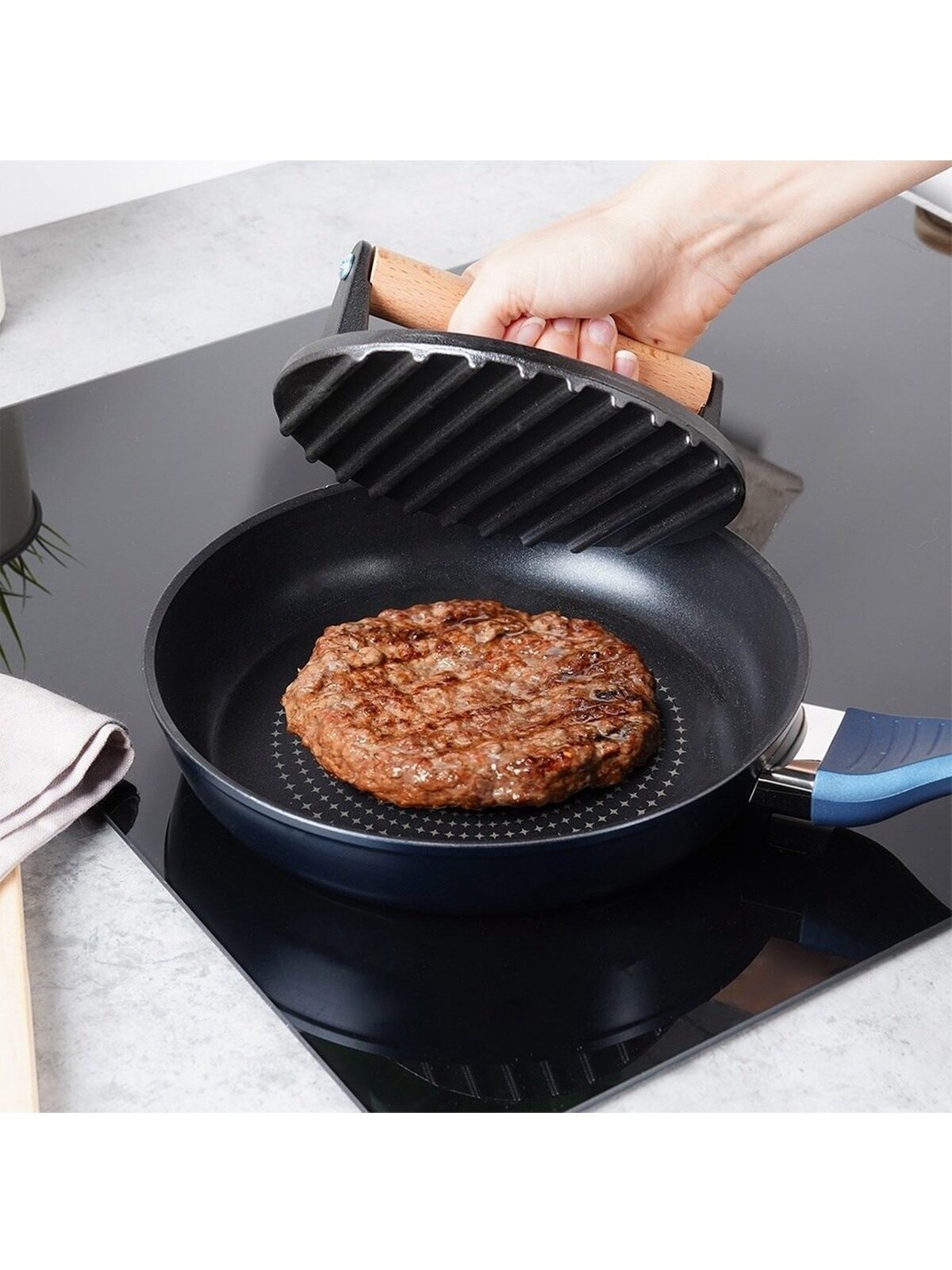 Cast iron 18 cm burger press – Hamburger press – Burger maker – BBQ – Burger press 7