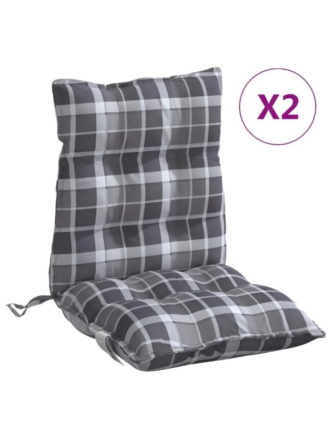 Chair cushions, 2 pcs, Oxford fabric, checkered 1